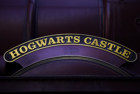 UNIVERSAL CITY, CA, USA December 26: the Hogwarts Express Train at Wizardly World of Harry Potter at Islands of Adventure, Universal Studios in Hollywood, CA, USA December 26, 2016のeditorial素材