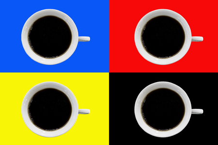 White cup of coffee isolatedの写真素材