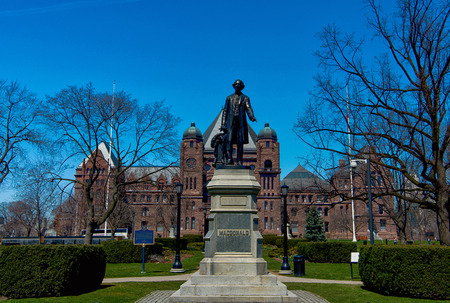 TORONTO - APRIL 18: Ontario Legislative Building on April 18, 2015 in Toronto. It was designed by architect Richard A. Waite; its construction begun in 1886 and it was opened in 1893.のeditorial素材