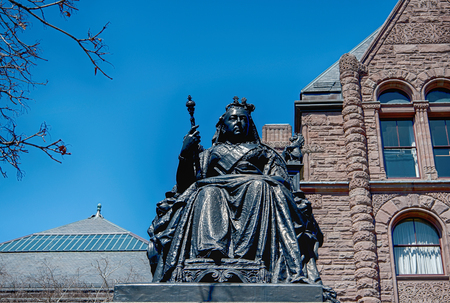 TORONTO - APRIL 18: Ontario Legislative Building on April 18, 2015 in Toronto. It was designed by architect Richard A. Waite; its construction begun in 1886 and it was opened in 1893.のeditorial素材