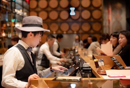 Tokyo / Japan - JANUARY 13, 2020: The Starbucks Reserve Roastery in Tokyo. The biggest Starbucks in...