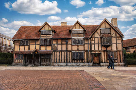 STARTFORD-UPON-AVON, UK-26 December 2014: Classic Shakespeare's Birthplace is a restored...
