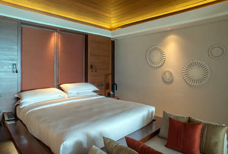 Koh Samui, THAILAND - June 18 : ULTIMATE POOL VILLA roominterior of Koh Samui, The Ritz-Carlton Koh Samui on 18 June, 2020 in Koh Samui, Surat Thani, Thailand.のeditorial素材