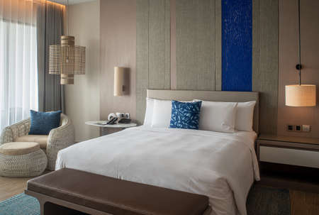 Pattaya, THAILAND - November 23 : 1 Bedroom Suite room interior of  Renaissance Pattaya Resort & Spa on November 23 2018 in Pattaya, Thailand.のeditorial素材