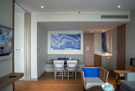 Pattaya, THAILAND - November 23 : 1 Bedroom Suite room interior of  Renaissance Pattaya Resort & Spa on November 23 2018 in Pattaya, Thailand.のeditorial素材
