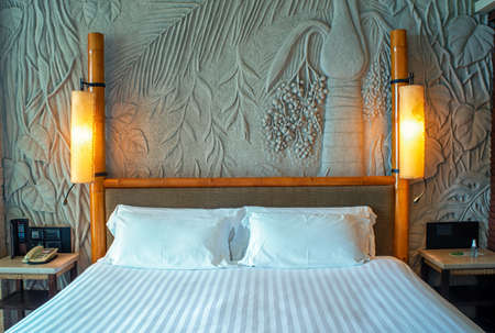 Pattaya, THAILAND - September 19 : Premium Deluxe Ocean Facing roominterior of Pattaya, Centara Grand Mirage Beach Resort Pattayaon 18 September, 2020 in Pattaya, Thailand.のeditorial素材