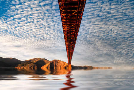 San Francisco, USA - January 1, 2017: A view of the Golden Gate Bridge from the Marin Headlandsのeditorial素材
