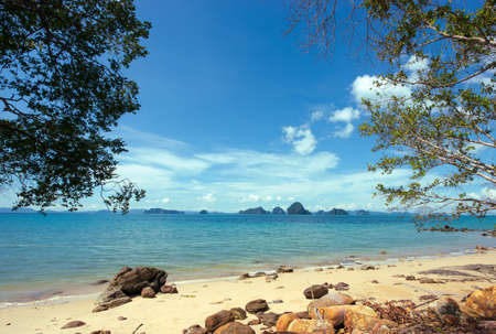 view of Hong Island from the sea, Thailandの写真素材