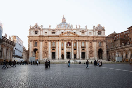 ROME - December 25: Indoor St. Peter's Basilica on December 25, 2012 in Rome, Italy. St. Peter's Basilica until recently was considered largest Christian church in worldのeditorial素材
