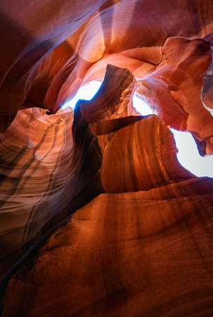 Antelope Canyon lights and rocks arizona usaの写真素材