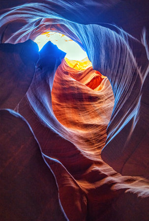 Antelope Canyon lights and rocks arizona usaの写真素材