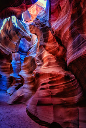 Antelope Canyon lights and rocks arizona usaの写真素材