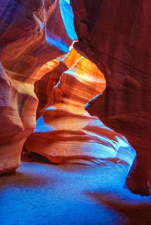 Antelope Canyon lights and rocks arizona usaの写真素材