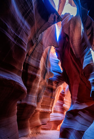 Antelope Canyon lights and rocks arizona usaの写真素材