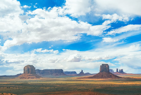 Monument Valley on the Border between Arizona and Utah, United Statesの写真素材