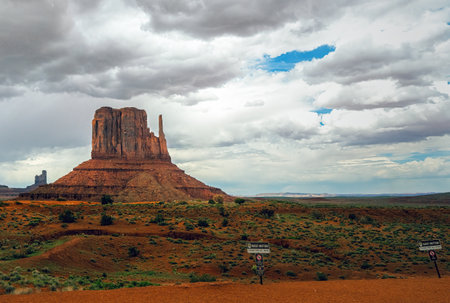 Monument Valley on the Border between Arizona and Utah, United Statesの写真素材