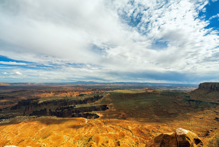 Erosion of nature makes beautiful canyon landscape, Dead horse state park, Utah USAの写真素材
