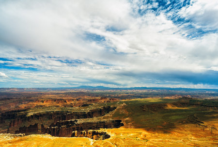 Erosion of nature makes beautiful canyon landscape, Dead horse state park, Utah USAの写真素材