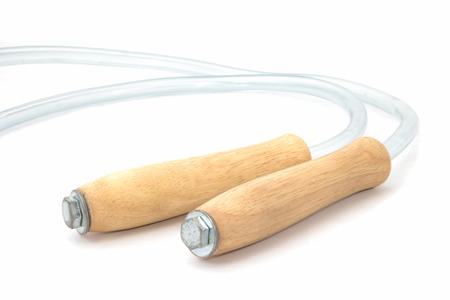 jump rope isolated on whiteの写真素材