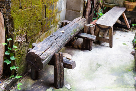old wood bench