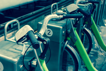 bike parking in Thailand,vintage or retro effect filterの写真素材