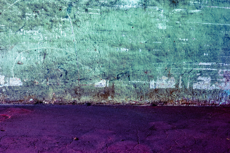 Dirty walls with blue floor,abstract backgroundの写真素材