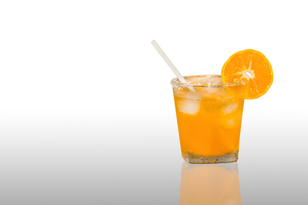 fresh orange juice isolated on background,clipping pathの写真素材