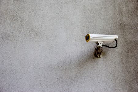 security CCTV camera on wallの写真素材
