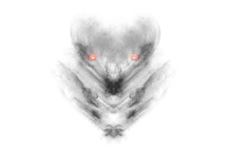 Textured Smoke,Abstract black,isolated on white backgroundの写真素材