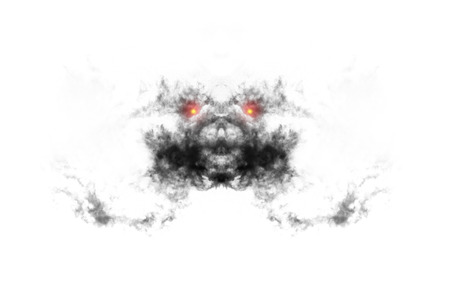 Textured Smoke,Abstract black,isolated on white backgroundの写真素材