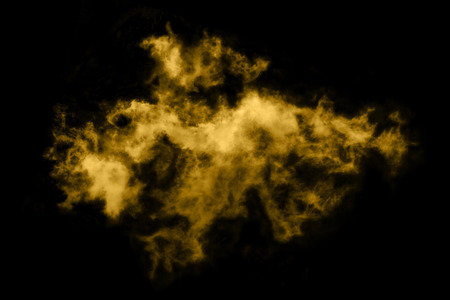 Textured cloud,Abstract golden,isolated on black backgroundの写真素材