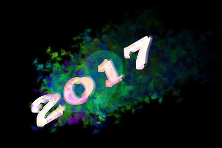 happy new year 2017 with heart-shapedの写真素材