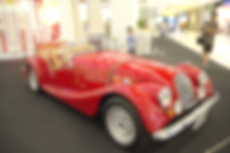 Vintage Car Show Room Blurry Background,Abstract Blurred Imageの写真素材