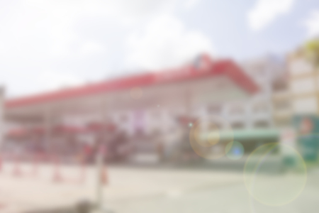 Morning fueling station blur background with Lens Flare of Illustration,Abstract Blurredの写真素材