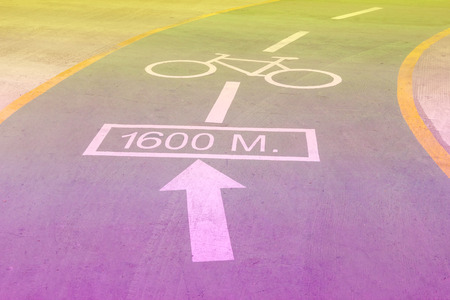 Bicycle symbol on racecourse,filter effectの写真素材