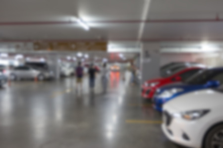 Car parking lot interior blur background ,Abstract Blurred