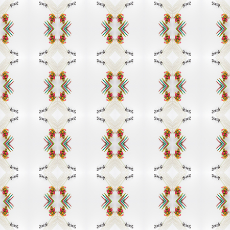 seamless color pencil and keyboard and flower pot,business concept, pattern backgroundの写真素材