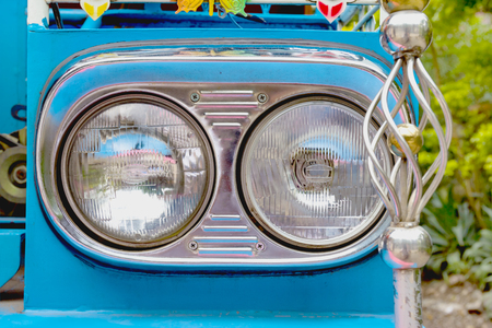 closeup headlight lampの写真素材