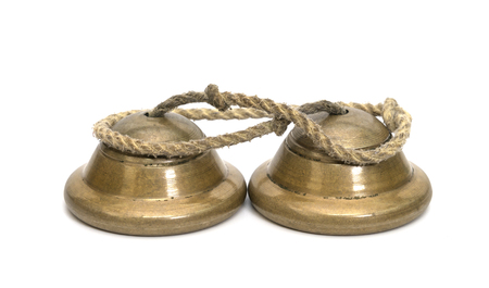 Cymbal or Ching, Thai musical instrument ,isolated on white backgroundの写真素材