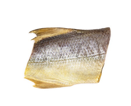 Fourfinger threadfin dried fish isolated on white background, salted fish
