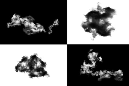 Cloud Isolated on white background,Smoke Textured,Abstract black,brush effect の写真素材