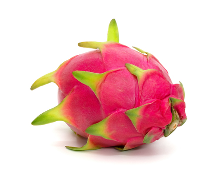 Dragon fruit or pitaya isolated on white backgroundの写真素材
