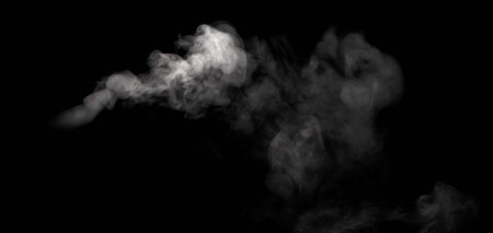 Abstract powder or smoke isolated on black backgroundの写真素材
