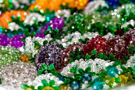 colorful garland crystal beads pattern style thaiの写真素材