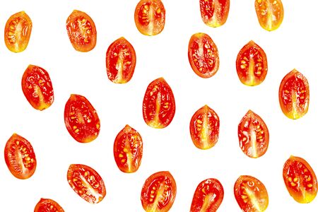 cherry tomato isolated on white backgroundの写真素材