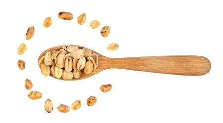 roasted peanuts isolated on white background