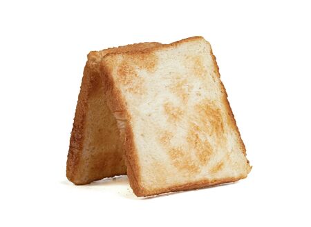 Toasted slice bread isolated on white background