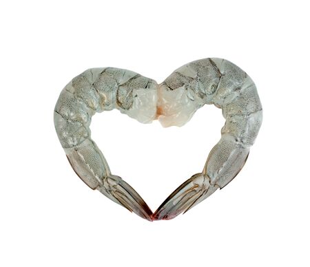 Peeled shrimp raw isolated on white background ,include clipping pathの写真素材