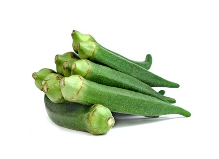 okra isolated on white backgroundの写真素材