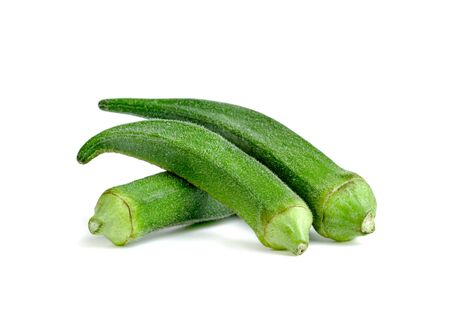 okra isolated on white backgroundの写真素材